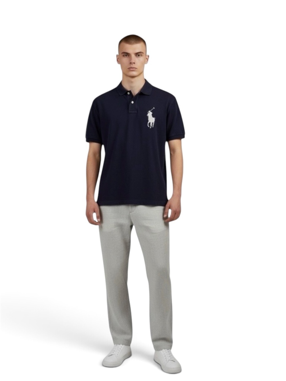 Polo Ralph Lauren Navy Big Pony Slim Fit Polo Shirt L